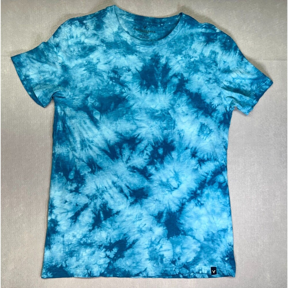 AMERICAN EAGLE Men's Medium Blue Tie Dye T-Shirt